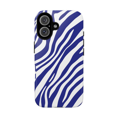 Modern Electric Blue Zebra Print Phone Case