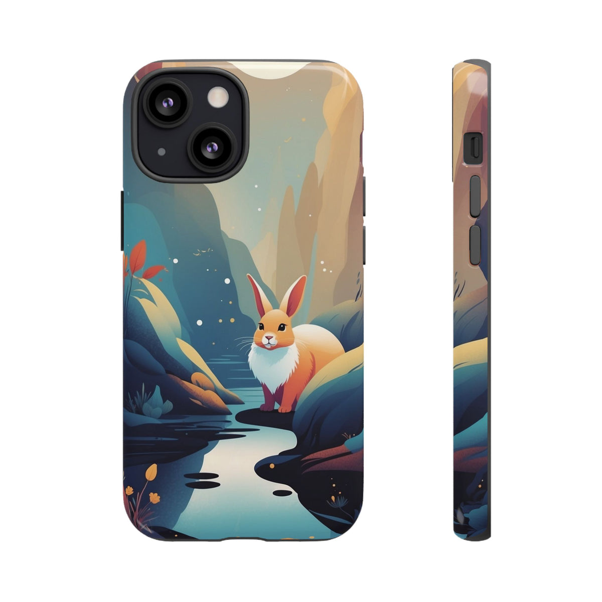 Stylised Rabbit Design Phone Case - Multicolor Phone Case - iPhone 13 Mini / Glossy