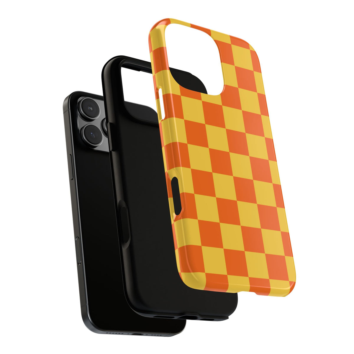 Trendy Orange & Yellow Checked Pattern Phone Case - Orange Phone Case