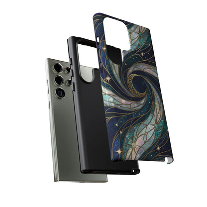 Elegant Navy & Teal Celestial Swirl Phone Case