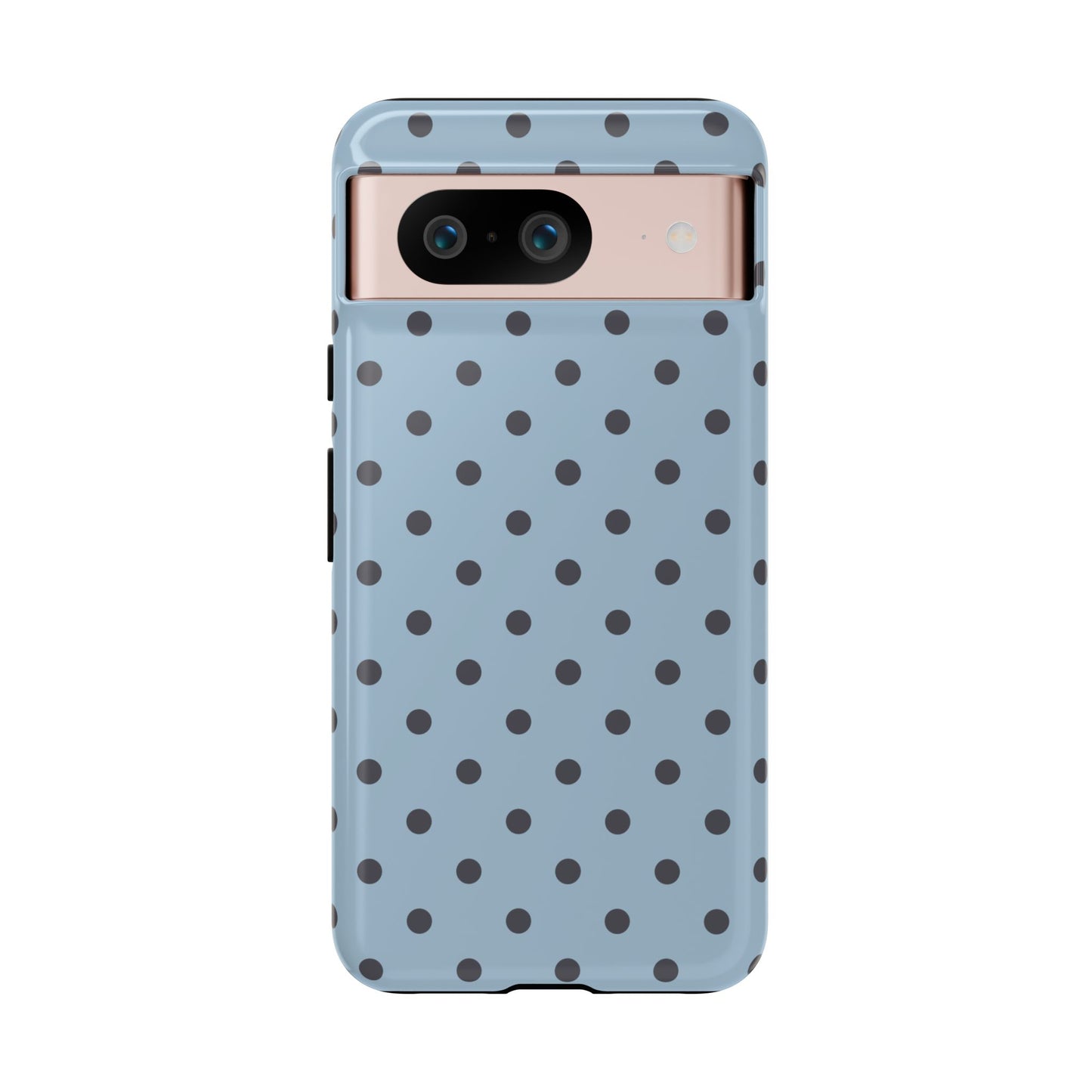 Light Blue with Dark Blue Dot Pattern Phone Case