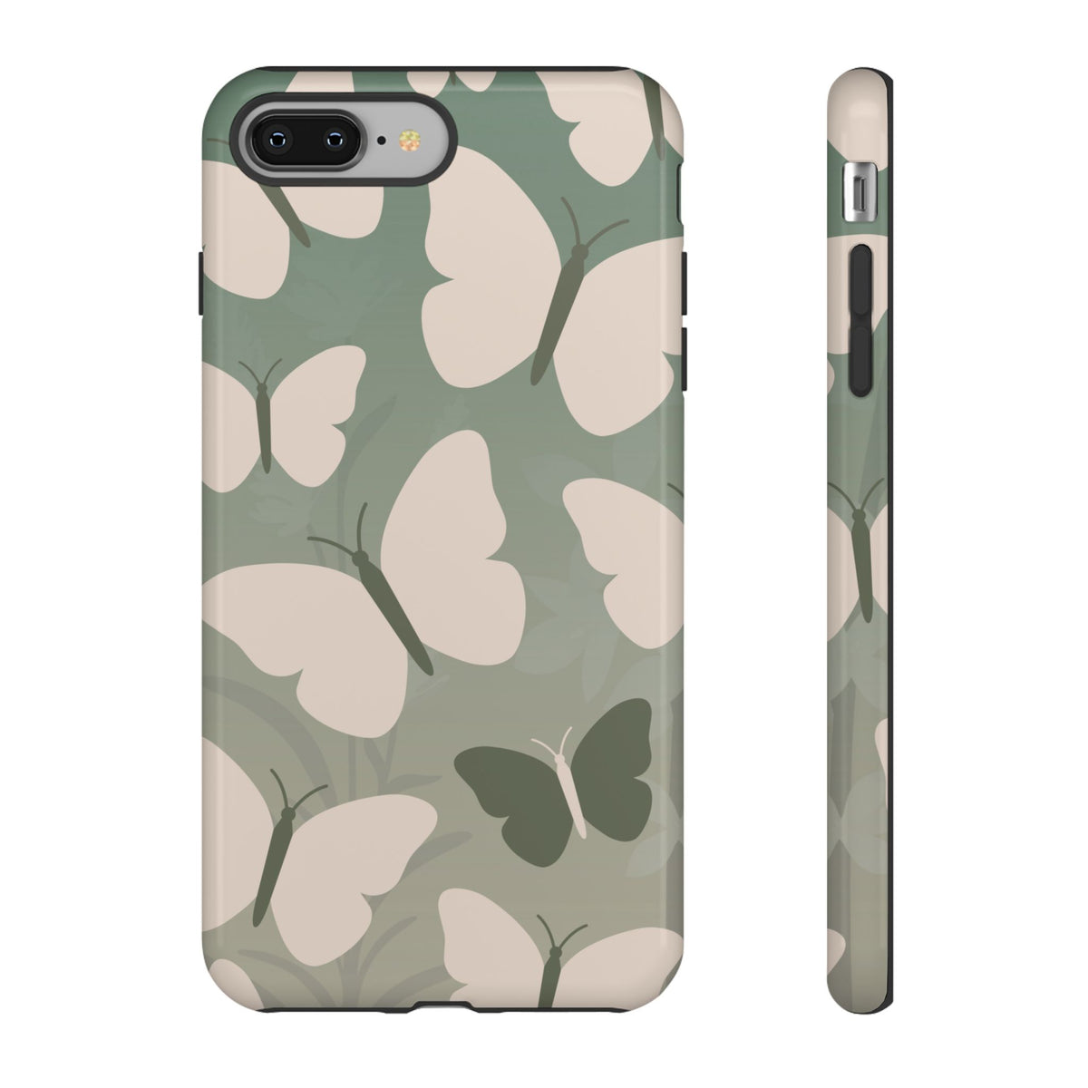 Minimalist Light Green Butterfly Pattern Phone Case - Green Phone Case - iPhone 8 Plus / Glossy