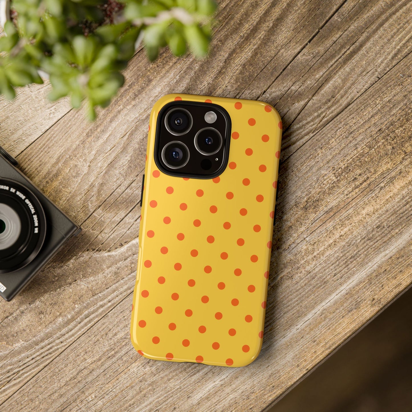 Trendy Yellow & Orange Dot Pattern Phone Case