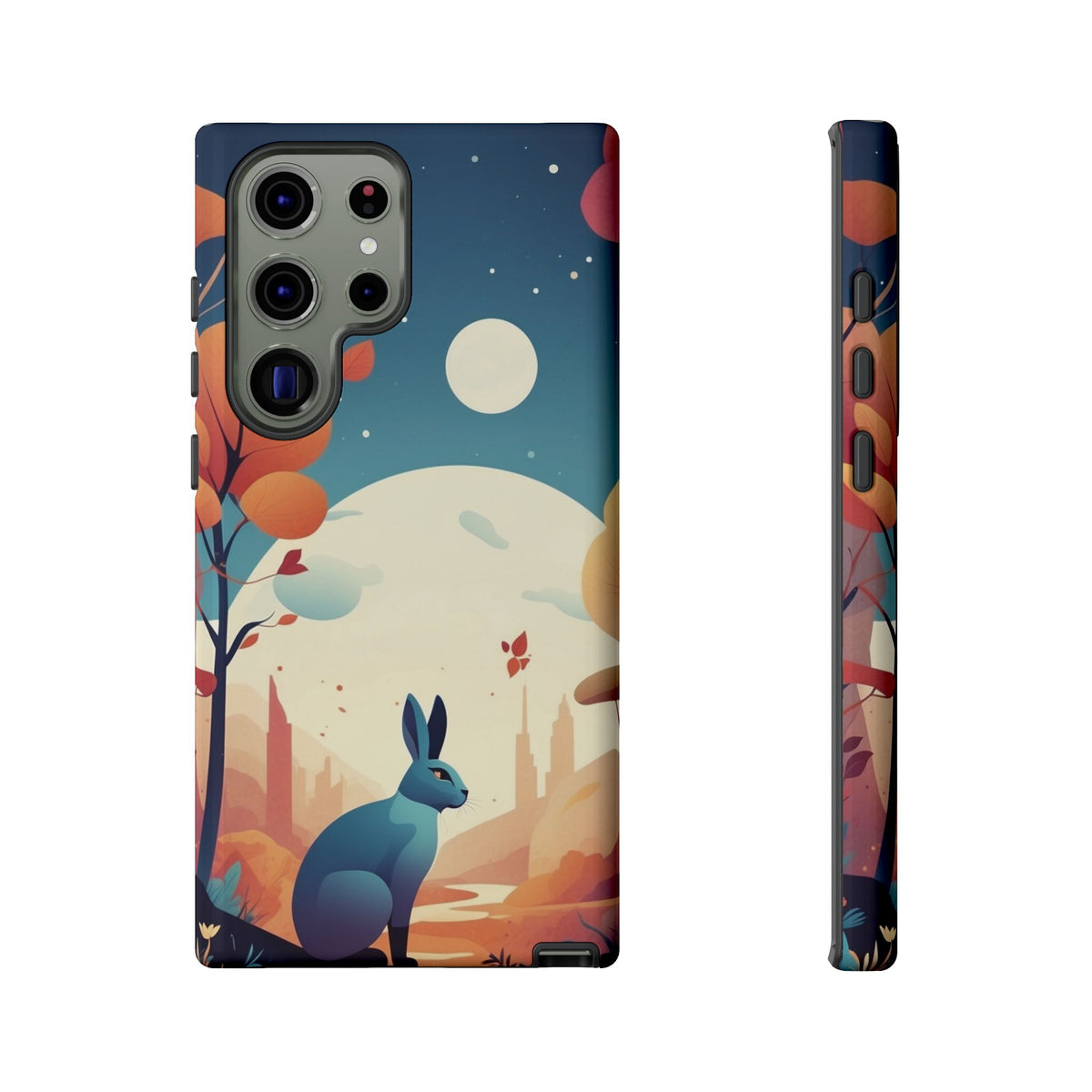 Stylised Blue Hare Design Phone Case - Multicolor Phone Case - Samsung Galaxy S23 Ultra / Glossy