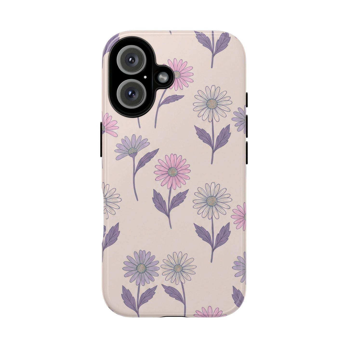 Pretty Pink & Purple Daisy Pattern Phone Case