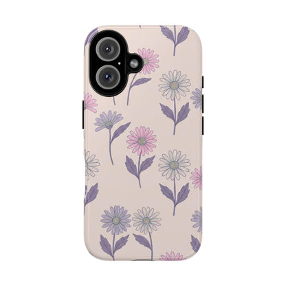 Pretty Pink & Purple Daisy Pattern Phone Case