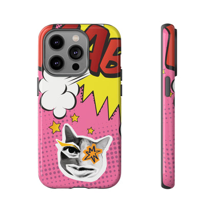 Bold Pink Pop Art Cat Phone Case - Pink Phone Case - iPhone 14 Pro / Glossy