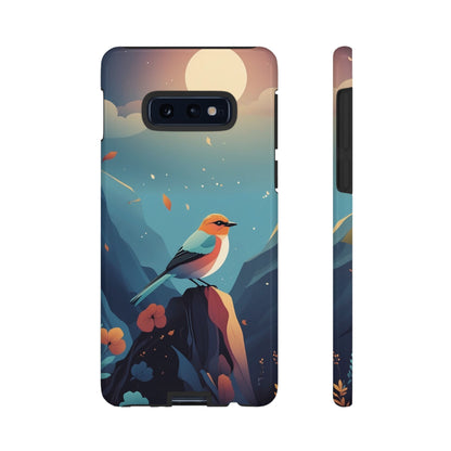 Samsung Galaxy S10E / Glossy Phone Case - Stylised Bird Design Phone Case