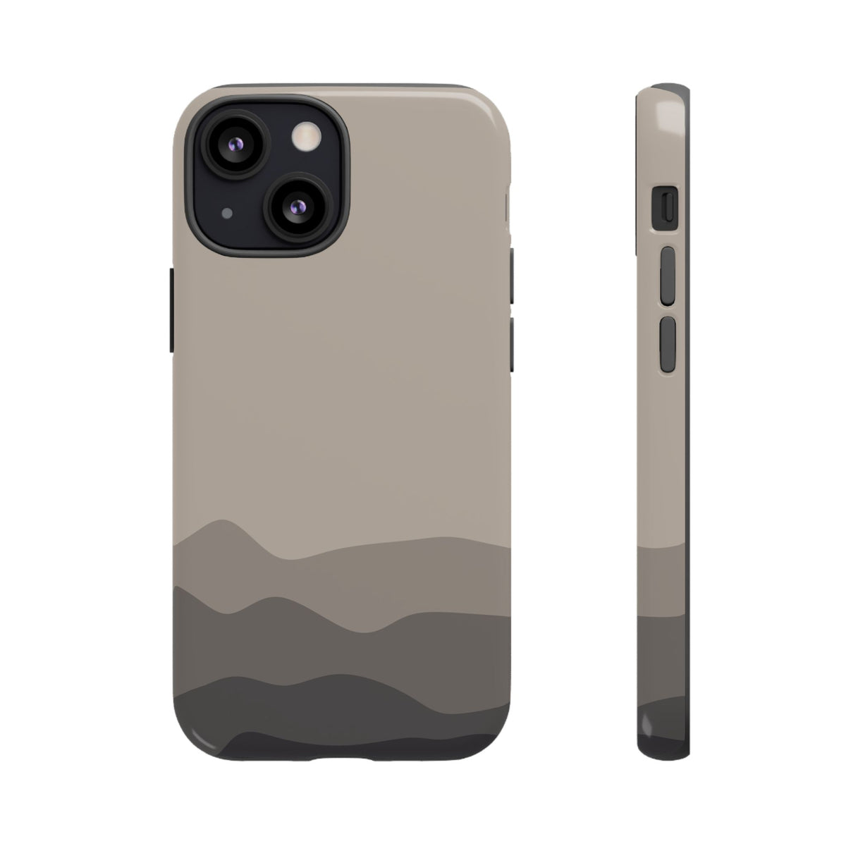 Beige Abstract Waves Protective Phone Case - Beige Phone Case - iPhone 13 Mini / Glossy