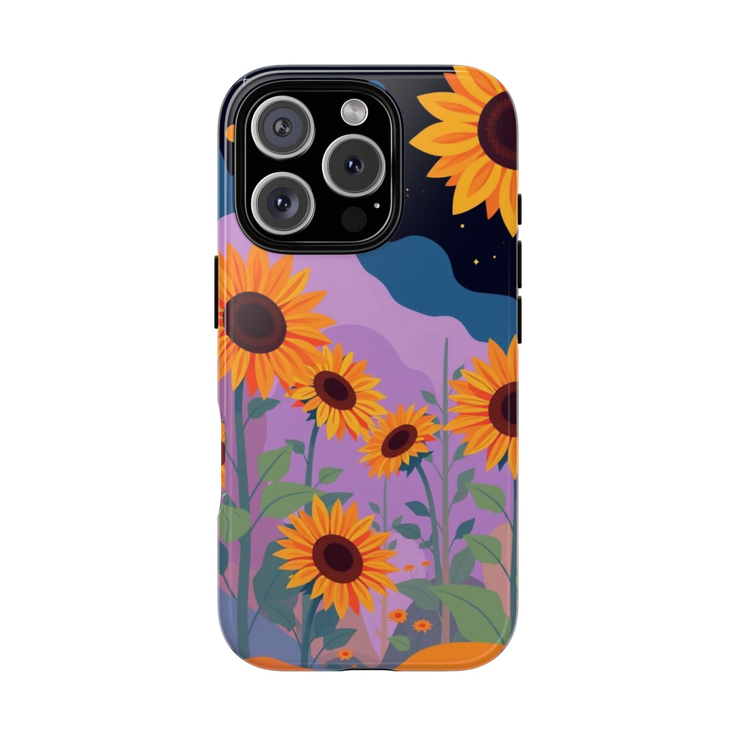 iPhone 16 Pro / Glossy Phone Case - Surreal Sunflower Design Phone Case