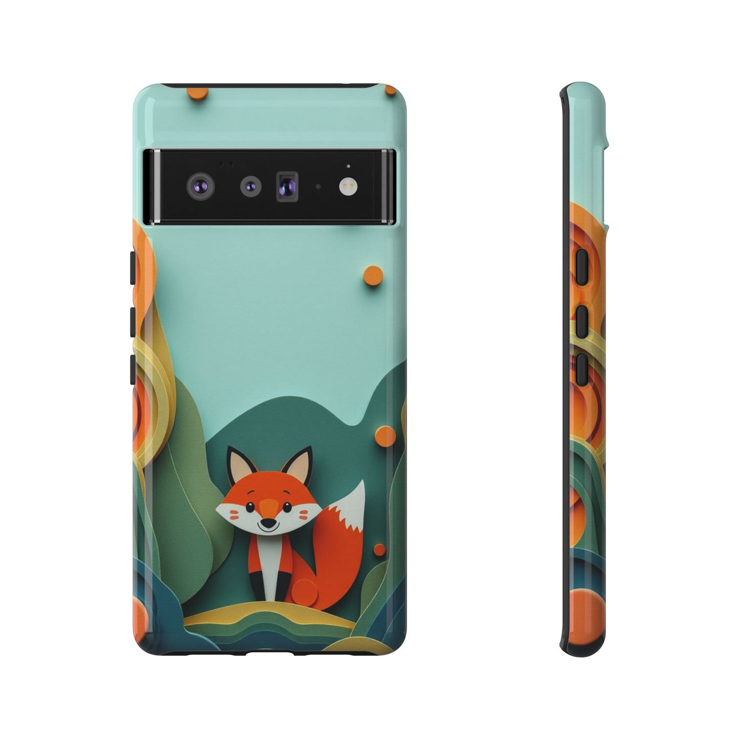 Google Pixel 6 Pro / Glossy Phone Case - Papier-mâché Fox Design Phone Case