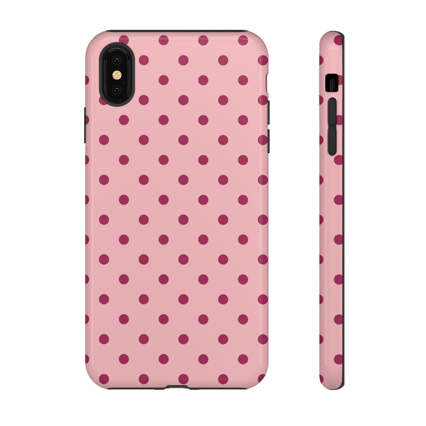 Pink with Red Dot Pattern Phone Case