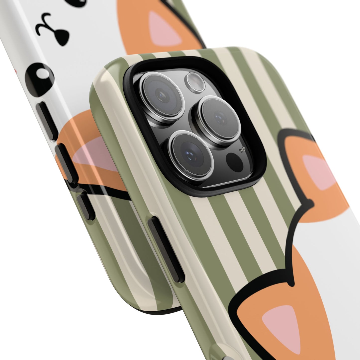 Phone Case - Peakaboo Cat with Green Stripe Pattern Phone Case