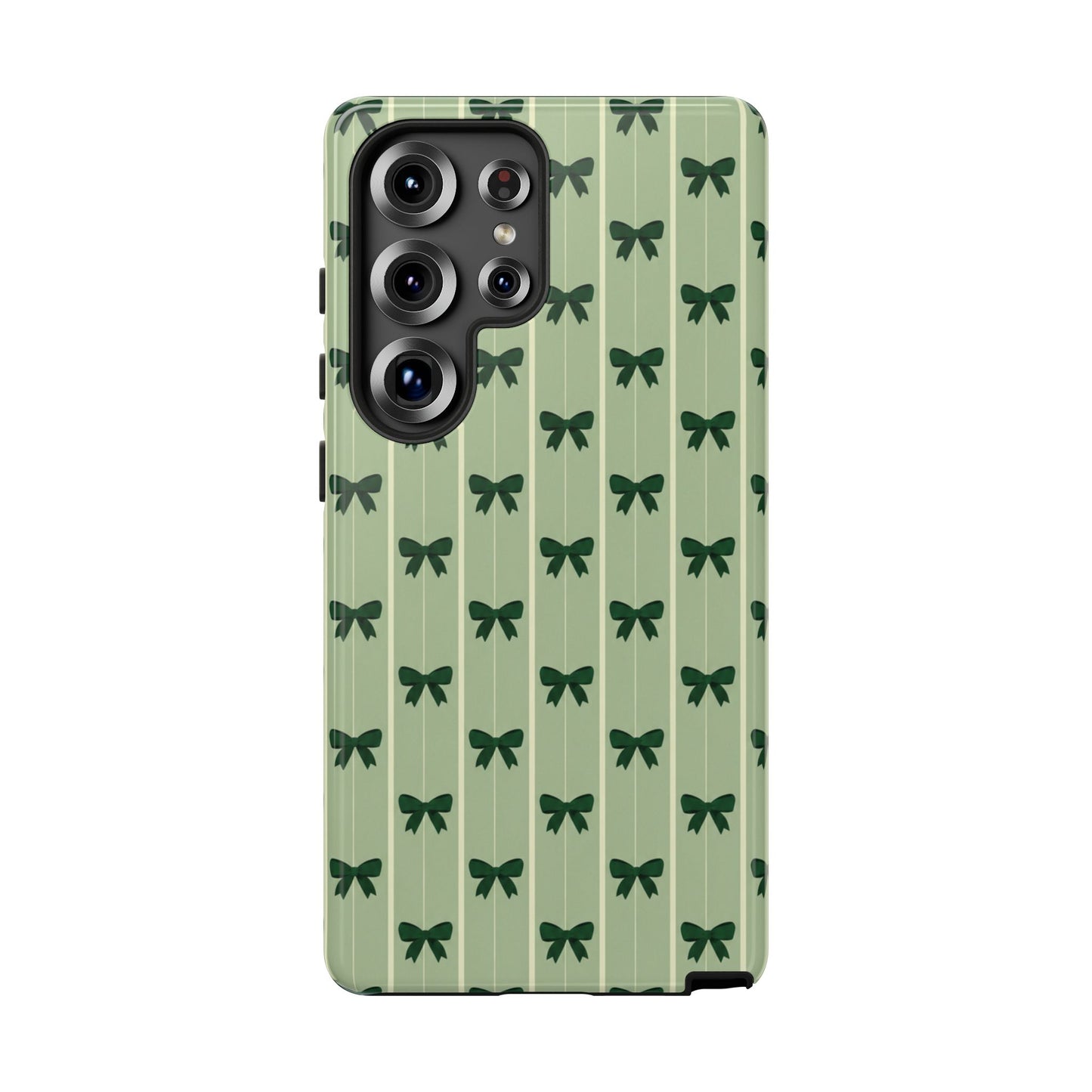 Retro Forest Green Bow Pattern Phone Case