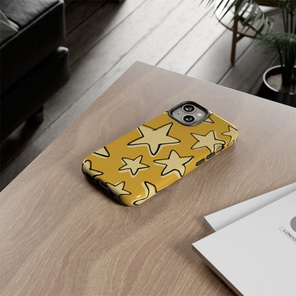 Golden Yellow Doodle Star Phone Case