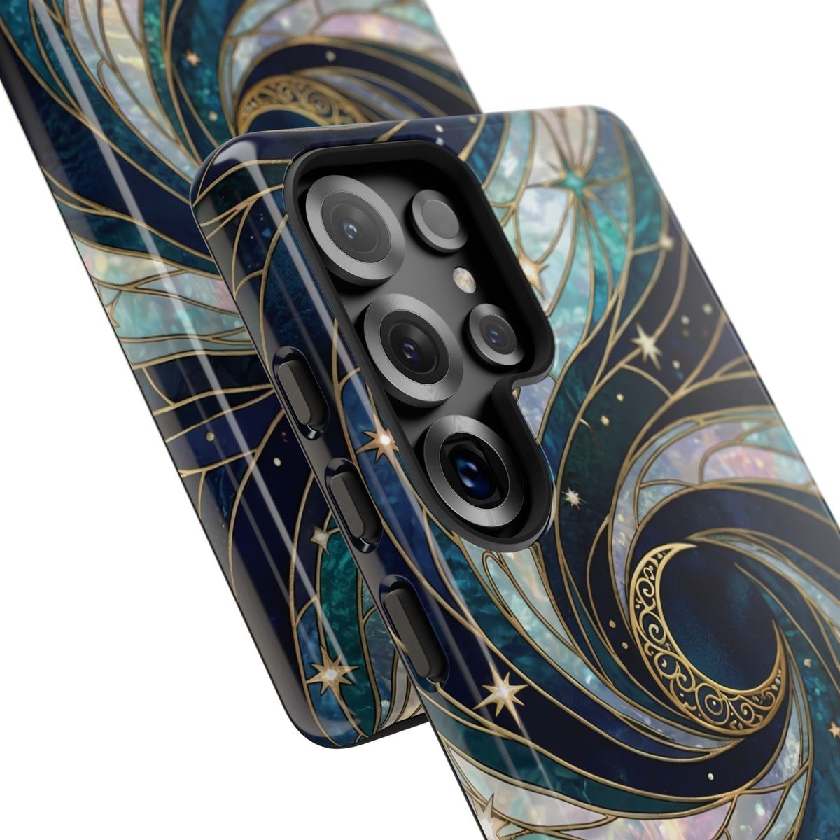 Elegant Navy & Teal Celestial Swirl Phone Case