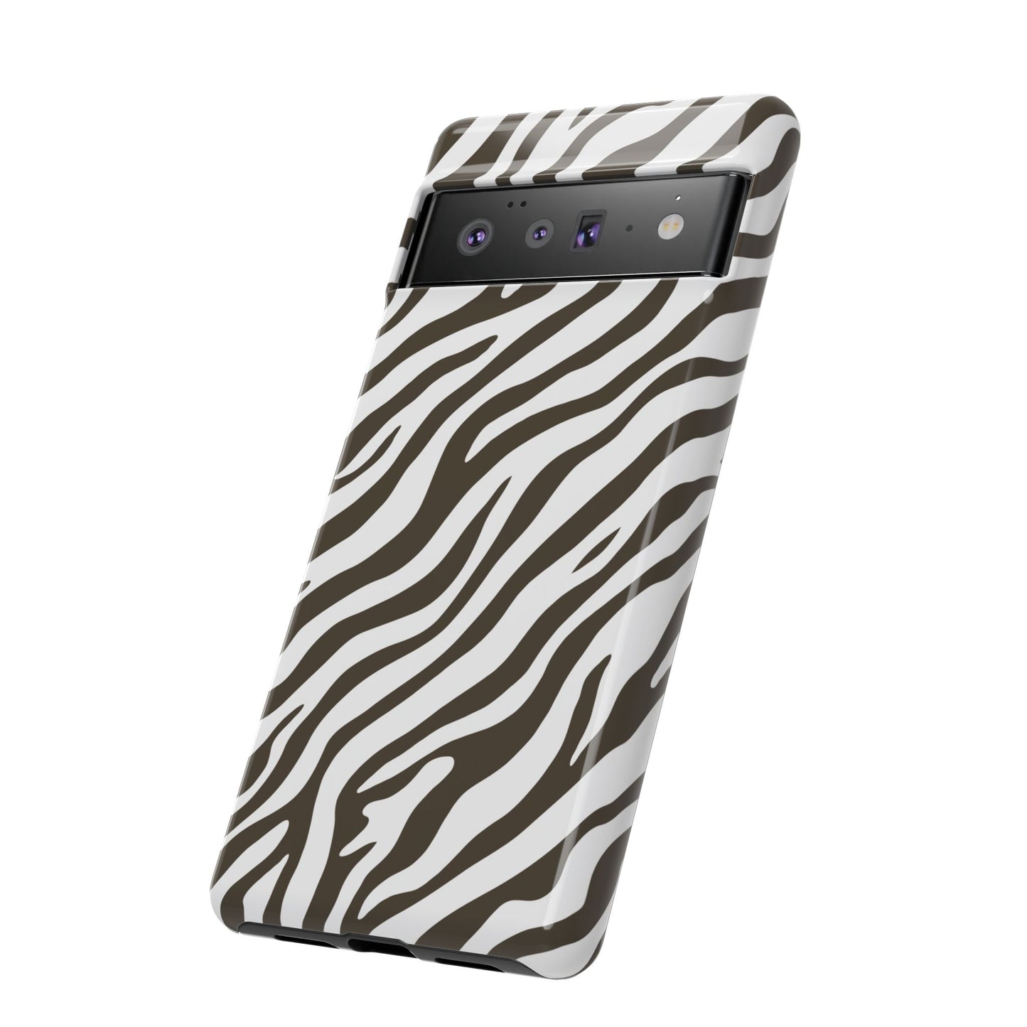 Stylish Mocha Zebra Print Phone Case