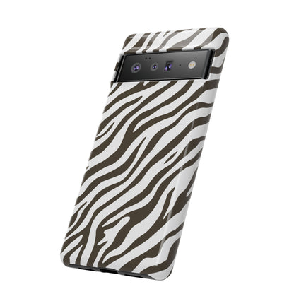 Stylish Mocha Zebra Print Phone Case