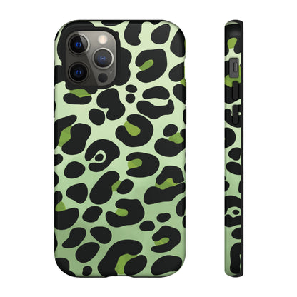 Chic Sage Leopard Print Phone Case