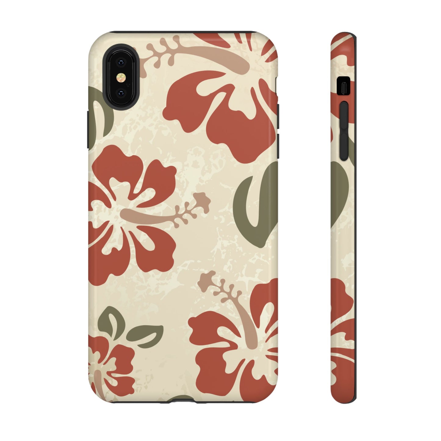 iPhone XS MAX / Glossy Phone Case - ’Boho Chic Hibiscus Pattern #1’ Phone Case