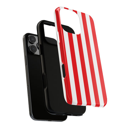 Simple Red & White Stripe Pattern Phone Case - Red Phone Case