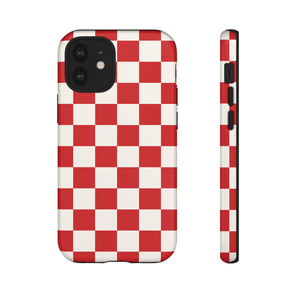 Red Checked Pattern Phone Case - Red Phone Case - iPhone 12 Mini / Glossy