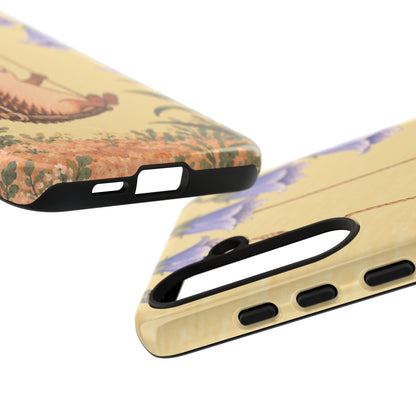 Whimsical Buttercream Hedgehog and Bluebell Phone Case - Yellow Phone Case