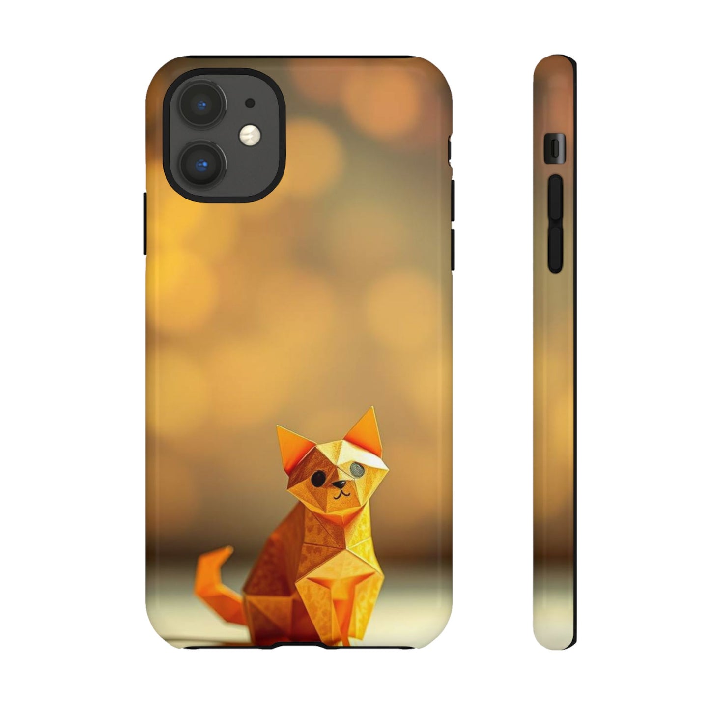 iPhone 11 / Glossy Phone Case - Origami Cat Design Phone Case