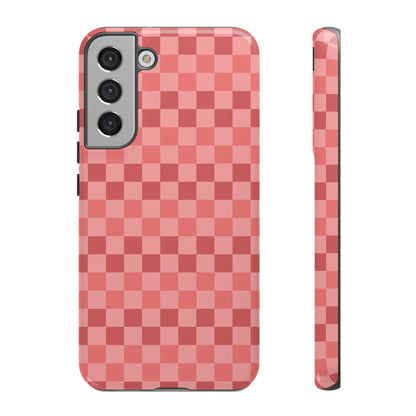Bold Pink Small Checked Pattern Phone Case - Pink Phone Case - Samsung Galaxy S22 Plus / Glossy