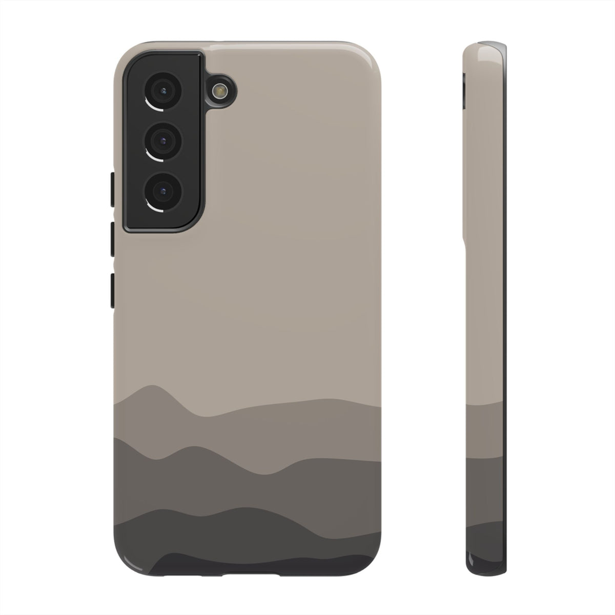 Beige Abstract Waves Protective Phone Case - Beige Phone Case - Samsung Galaxy S22 / Glossy