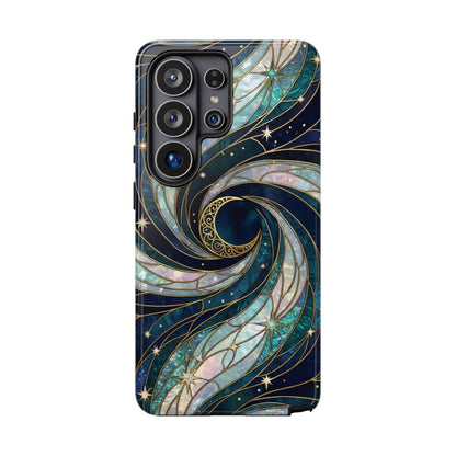 Elegant Navy & Teal Celestial Swirl Phone Case