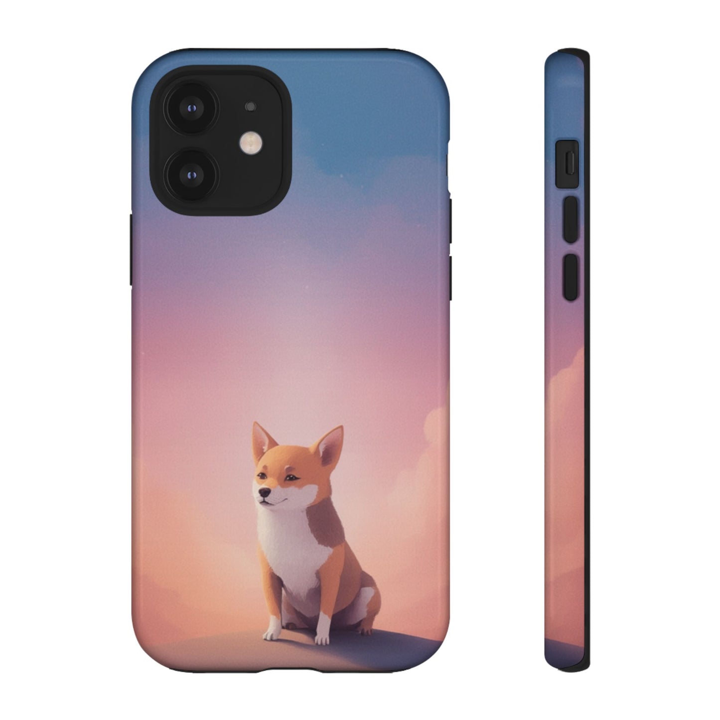 iPhone 12 / Glossy Phone Case - Cute Dog & Cloud Design ’Good Doggo’ Phone Case