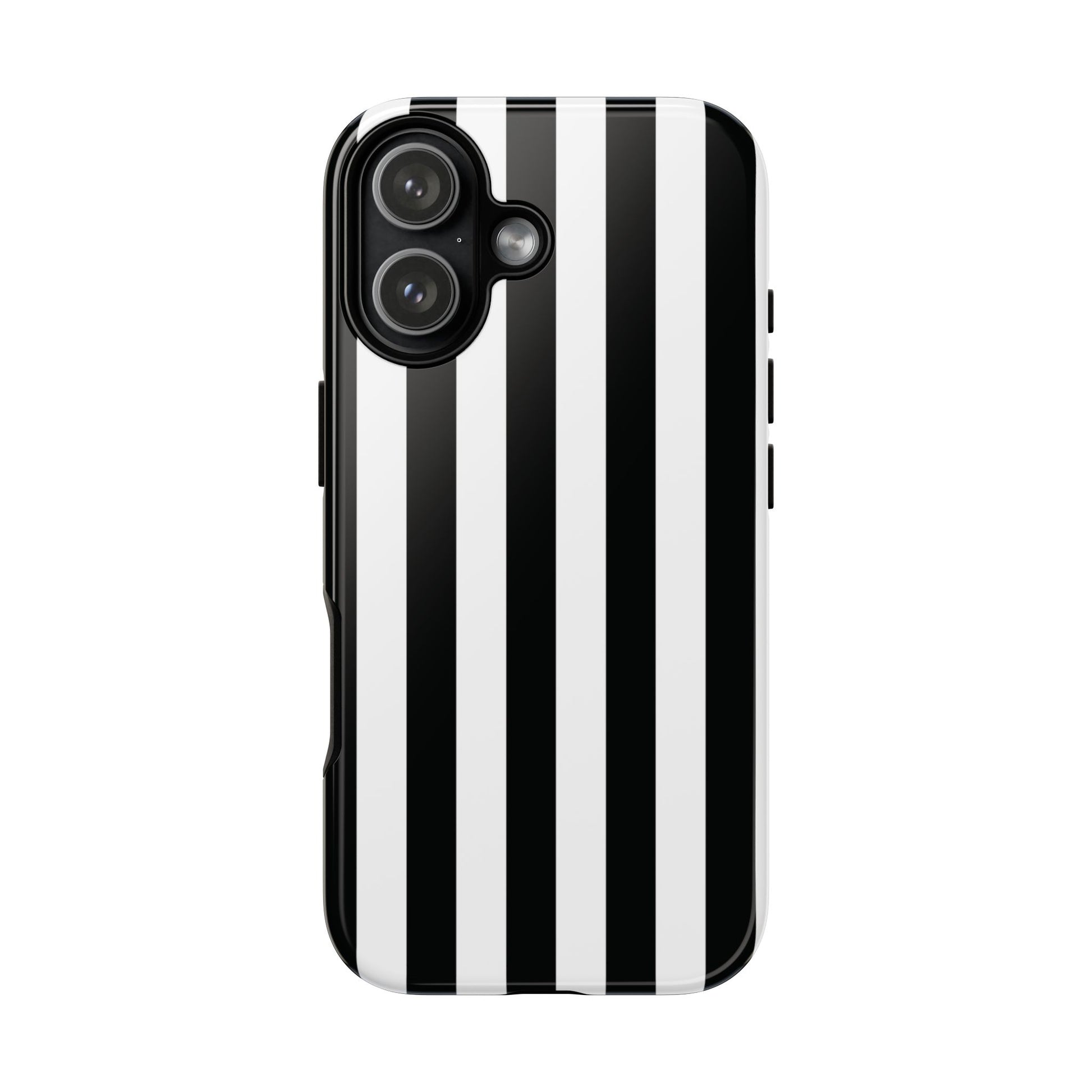 iPhone 17 / Glossy Phone Case - Simple Black & White Stripe Pattern Phone Case