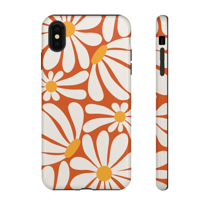 Retro Orange Daisy Pattern Phone Case - Orange Phone Case - iPhone XS MAX / Glossy