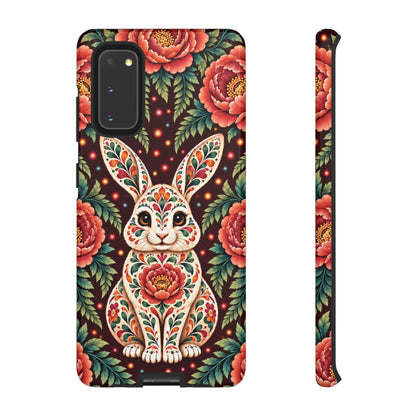 Cute Terracotta and Teal Calavera Bunny Phone Case - Phone Case - Samsung Galaxy S20 / Glossy