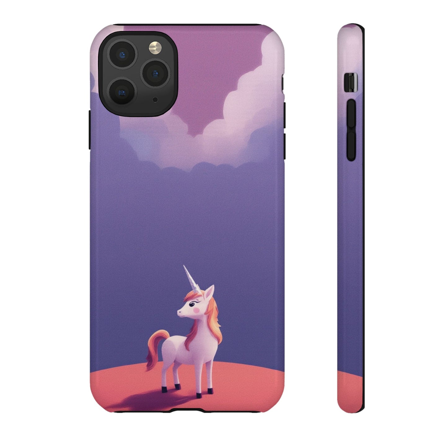 iPhone 11 Pro Max / Glossy Phone Case - Cute Unicorn & Cloud Design Phone Case