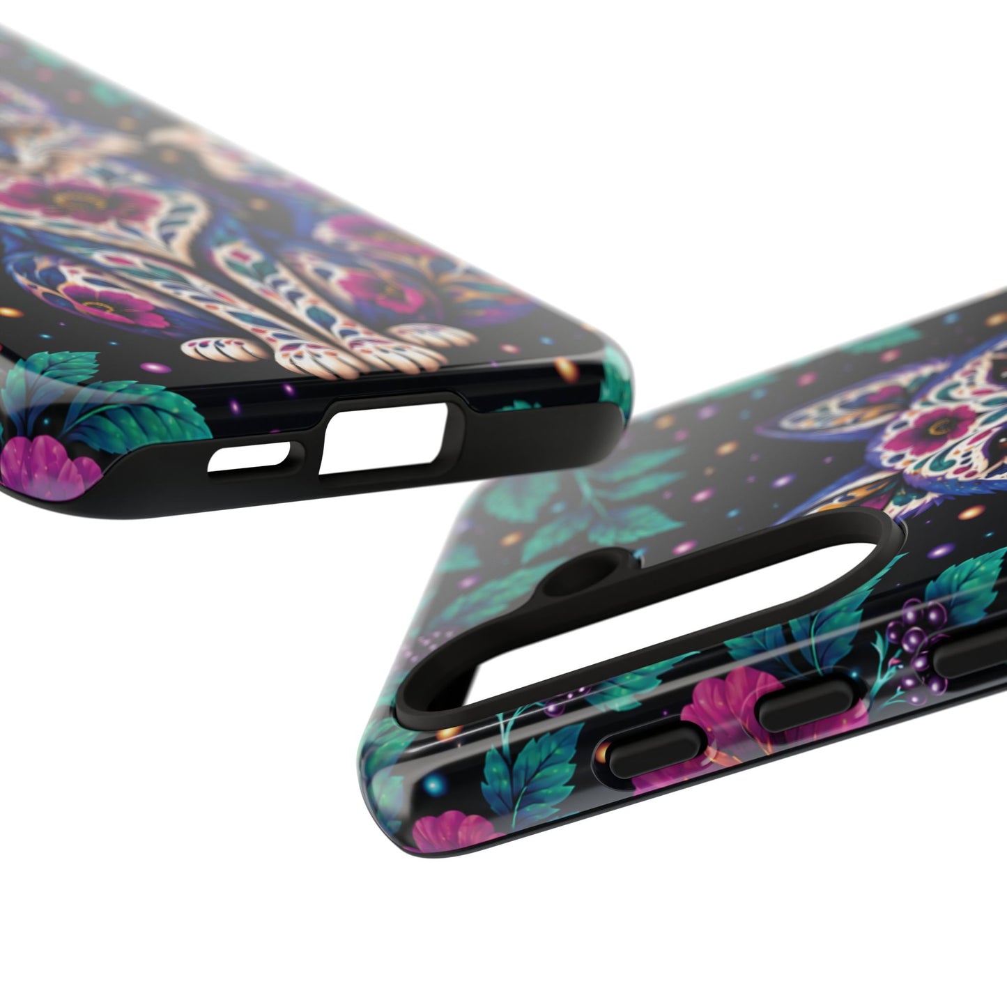 Vibrant Purple and Teal Calavera Fox Phone Case - Multicolor Phone Case