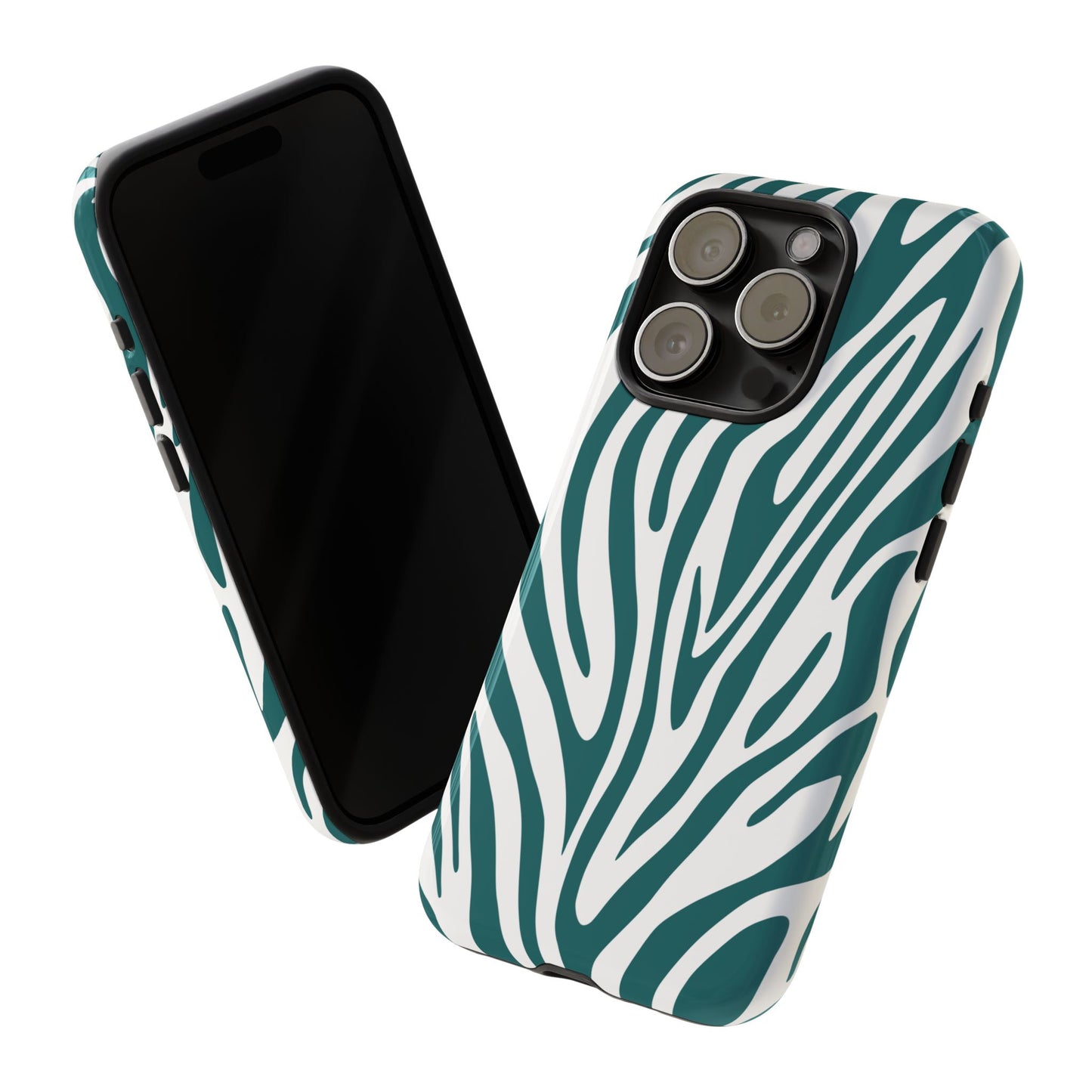 Graphic Teal Tiger Print Phone Case