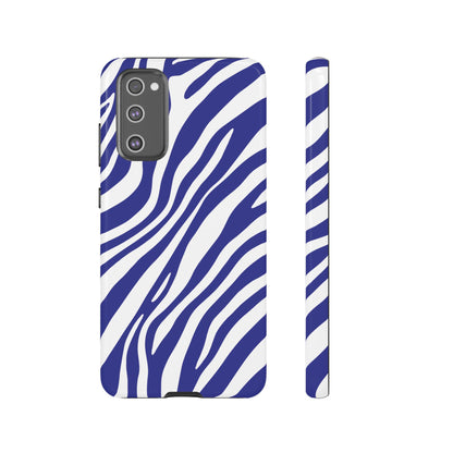 Modern Electric Blue Zebra Print Phone Case