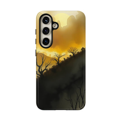 Samsung Galaxy S24 / Glossy Phone Case - Eerie Graveyard Watercolour Design Phone Case
