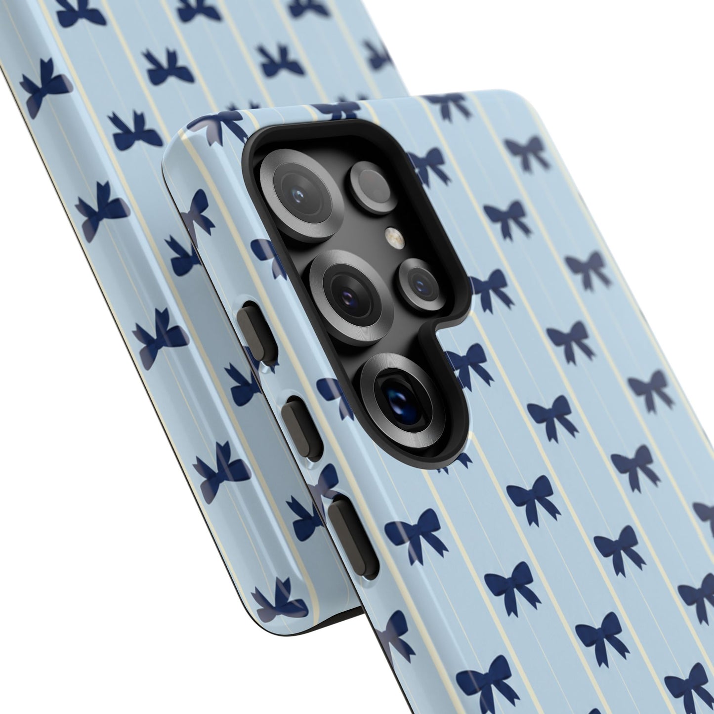 Retro Navy Blue Bow Pattern Phone Case