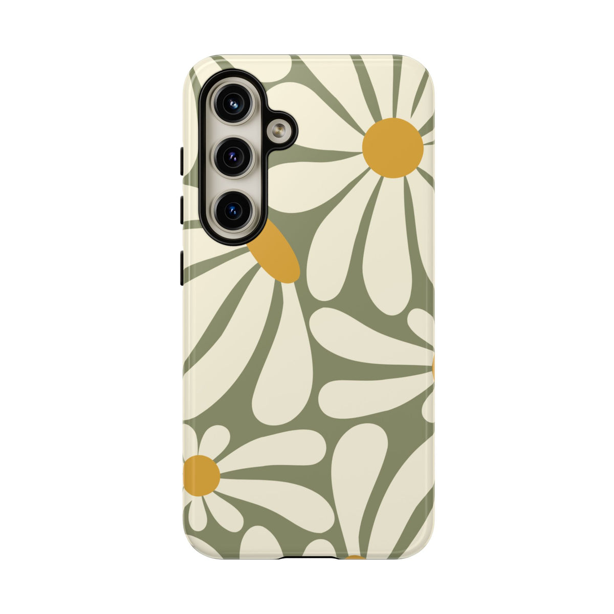 Retro Green Daisy Pattern #1 Phone Case - Green Phone Case - Samsung Galaxy S24 / Glossy