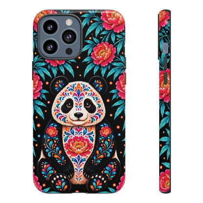 Cute Pink and Turquoise Calavera Panda Phone Case - Multicolor Phone Case - iPhone 13 Pro Max / Glossy