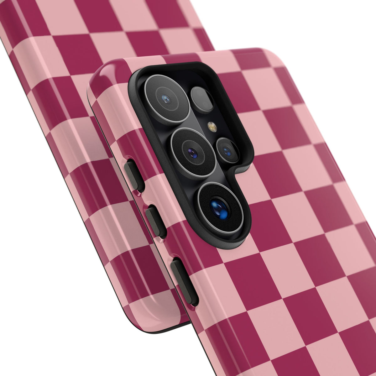 Pink Checked Pattern Phone Case - Pink Phone Case