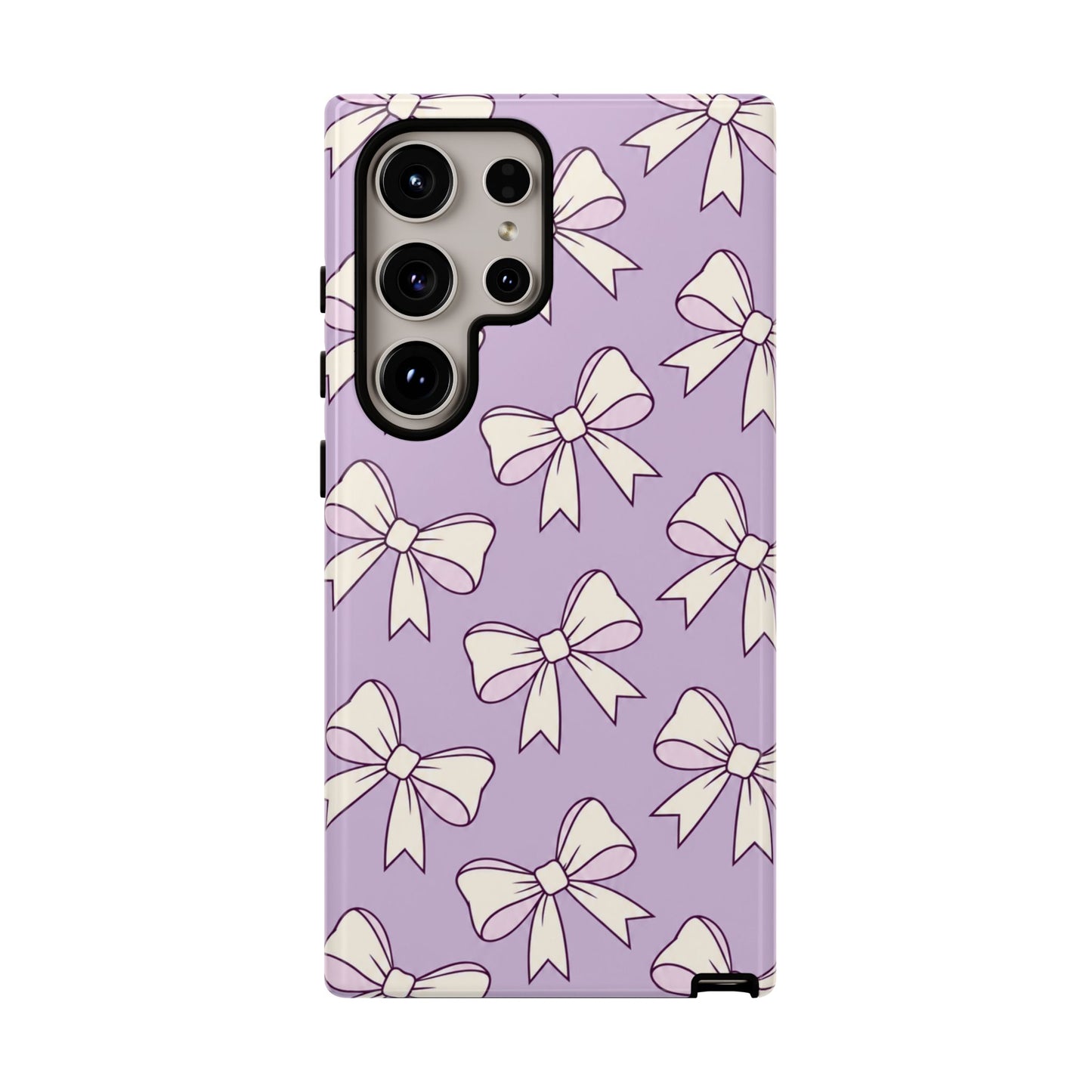 Chic Lilac Bow Pattern Phone Case