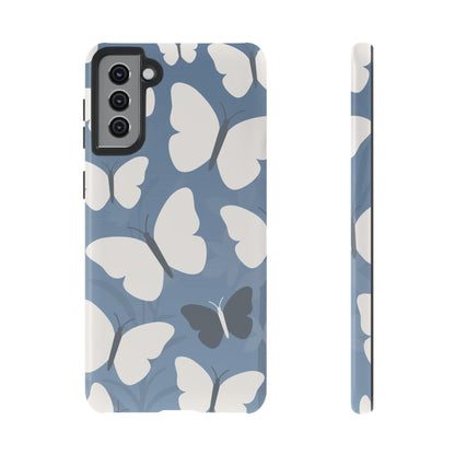Samsung Galaxy S21 Plus / Glossy Phone Case - Minimalist Light Blue Butterfly Pattern Phone Case