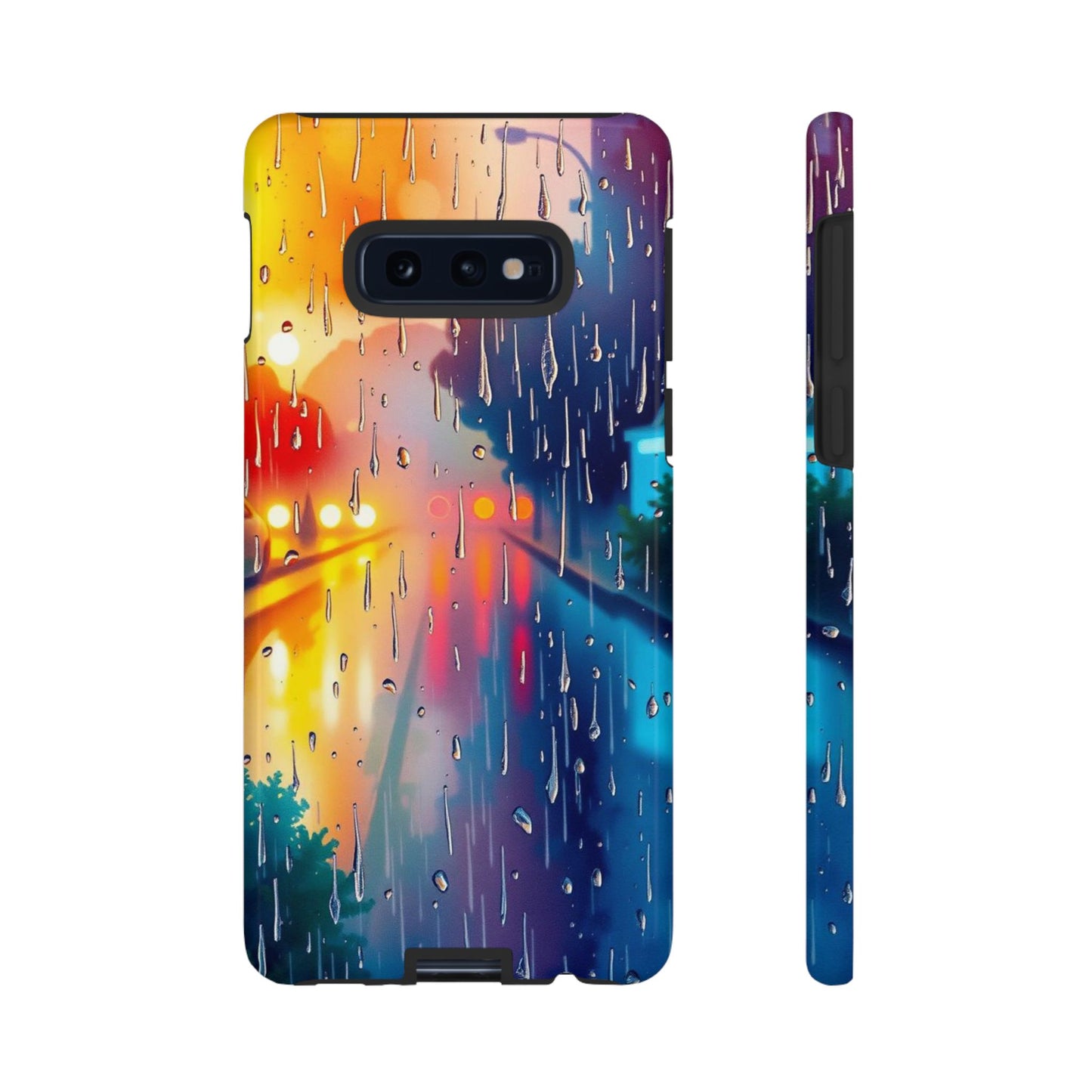 Samsung Galaxy S10E / Glossy Phone Case - Electric Rain Watercolour Design Phone Case