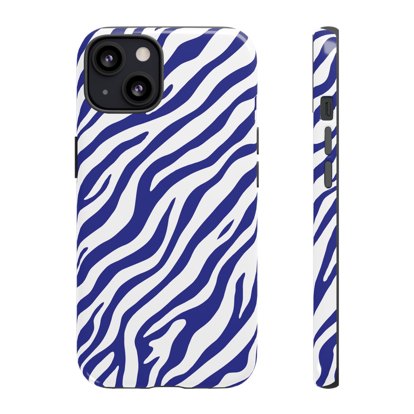 Stylish Electric Blue Zebra Print Phone Case