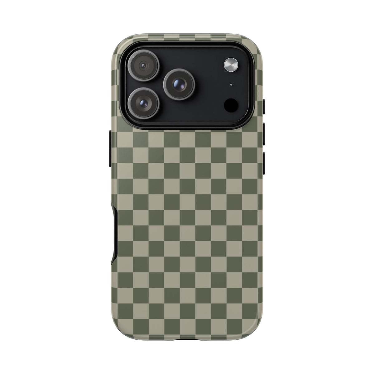 Bold Olive Green Checked Pattern Phone Case - Green Phone Case - iPhone 17 Pro / Glossy
