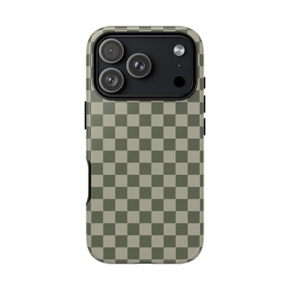 Bold Olive Green Checked Pattern Phone Case - Green Phone Case - iPhone 17 Pro / Glossy